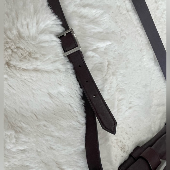 ALLIBELLE LEATHER CROSSBODY BAG PURSE (Deep Plum Purple) - Picture 4 of 6